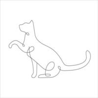 Cat in one line drawing style. Abstract and minimalist cat icon. Contunuous line drawing of cat. Vector illustration