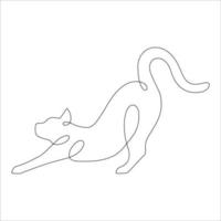 Cat in one line drawing style. Abstract and minimalist cat icon. Contunuous line drawing of cat. Vector illustration