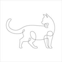 gato en uno línea dibujo estilo. resumen y minimalista gato icono. continuo línea dibujo de gato. vector ilustración