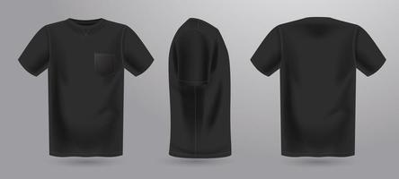 3D Black T Shirt Mock Up vector