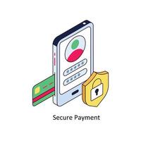 Secure Payment Vector Isometric Icons. Simple stock illustration