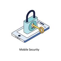 Mobile Security Vector Isometric Icons. Simple stock illustration