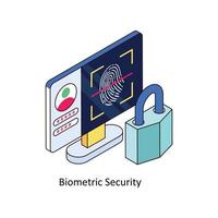 Biometric Security Vector Isometric Icons. Simple stock illustration