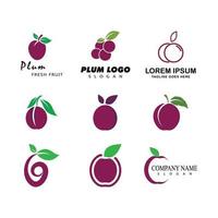 Plum logo vector icon design template