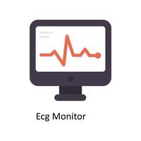 ecg monitor vector plano iconos sencillo valores ilustración valores