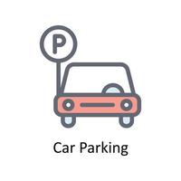 Car Parking Vector    Fill Outline Icons. Simple stock illustration stock