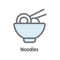 Noodles Vector     Fill outline Icons. Simple stock illustration stock