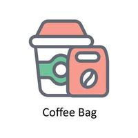 café bolso vector llenar contorno iconos sencillo valores ilustración valores