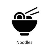 Noodles Vector      Solid Icons. Simple stock illustration stock