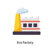 Eco Factory  Vector Flat Icons. Simple stock illustration stock