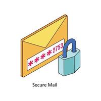 Secure Mail Vector Isometric Icons. Simple stock illustration