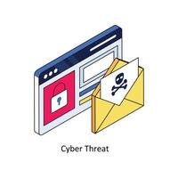 Cyber Threat Vector Isometric Icons. Simple stock illustration