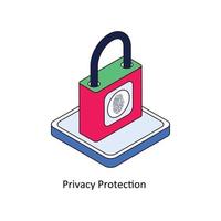 Privacy Protection Vector Isometric Icons. Simple stock illustration