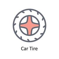 Car Tire Vector    Fill Outline Icons. Simple stock illustration stock