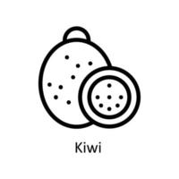 Kiwi  Vector  Outline Icons. Simple stock illustration stock