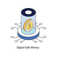 Digital Safe Money Vector Isometric Icons. Simple stock illustration