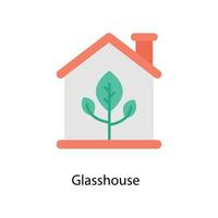 Glasshouse Vector Flat Icons. Simple stock illustration stock