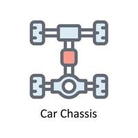 Car Chassis Vector    Fill Outline Icons. Simple stock illustration stock