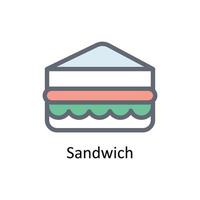 Sandwich Vector     Fill outline Icons. Simple stock illustration stock