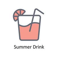 Summer Drink Vector     Fill outline Icons. Simple stock illustration stock