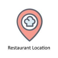 Restaurant Location Vector     Fill outline Icons. Simple stock illustration stock