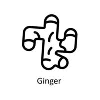 Ginger Vector  Outline Icons. Simple stock illustration stock