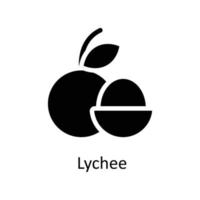 Lychee Vector  Solid Icons. Simple stock illustration stock