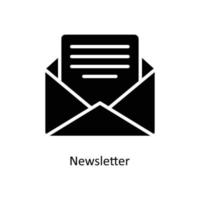 Newsletter Vector Solid Icons. Simple stock illustration stock