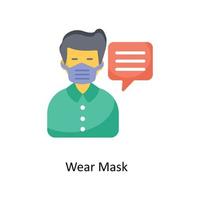 Wear Mask Vector Flat Icons. Simple stock illustration stock