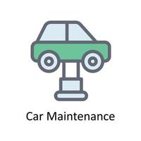 Car Maintenance Vector    Fill Outline Icons. Simple stock illustration stock