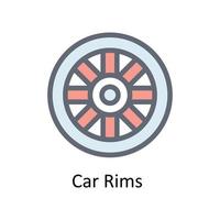 Car Rims  Vector    Fill Outline Icons. Simple stock illustration stock