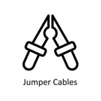 Jumper Cables Vector     Outline Icons. Simple stock illustration stock