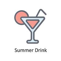 Summer Drink  Vector     Fill outline Icons. Simple stock illustration stock