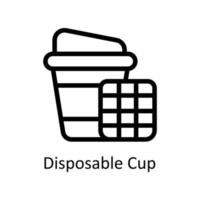 Disposable Cup Vector      outline Icons. Simple stock illustration stock