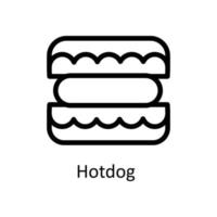 Hotdog  Vector      outline Icons. Simple stock illustration stock