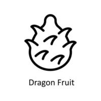 Dragon Fruit Vector  Outline Icons. Simple stock illustration stock