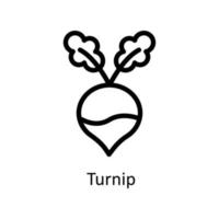 Turnip Vector  Outline Icons. Simple stock illustration stock