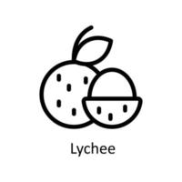 Lychee Vector  Outline Icons. Simple stock illustration stock