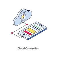 Cloud Connection Vector Isometric Icons. Simple stock illustration