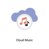 Cloud Music vector Flat Icons. Simple stock illustration stock illustration