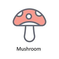 Mushroom  Vector     Fill outline Icons. Simple stock illustration stock