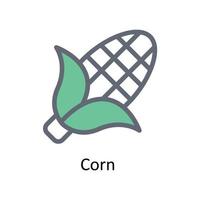 Corn  Vector Fill Outline Icons. Simple stock illustration stock