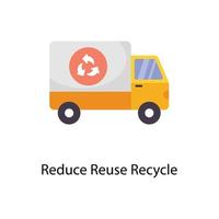 Reduce Reuse Recycle Vector Flat Icons. Simple stock illustration stock