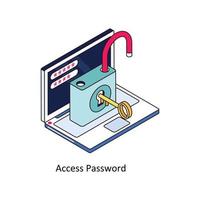 Access Password Vector Isometric Icons. Simple stock illustration