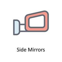 Side Mirrors Vector    Fill Outline Icons. Simple stock illustration stock