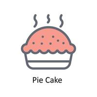 Pie Cake  Vector     Fill outline Icons. Simple stock illustration stock