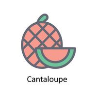 Cantaloupe  Vector Fill Outline Icons. Simple stock illustration stock