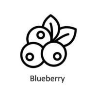 Blueberry Vector  Outline Icons. Simple stock illustration stock