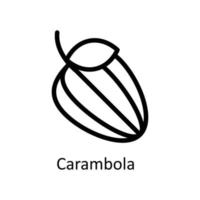 Carambola Vector  Outline Icons. Simple stock illustration stock