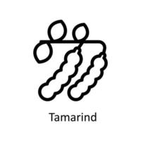 Tamarind Vector  Outline Icons. Simple stock illustration stock